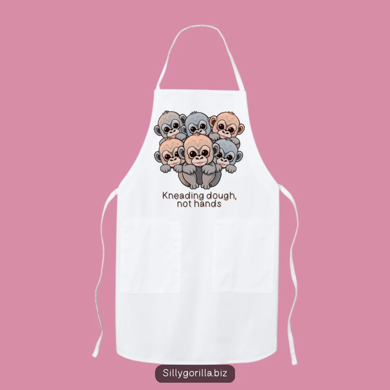 Funny Baby Gorilla Apron - Chef's Abstract Peeking Primate Kitchen Gift
