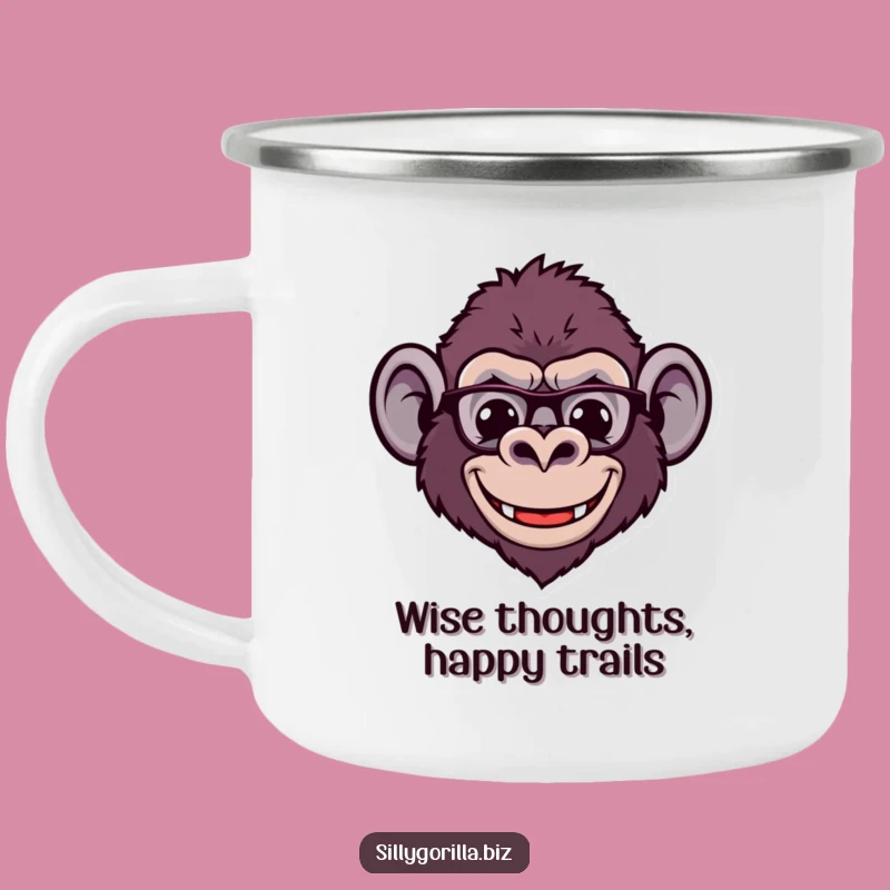 Funny Gorilla Camping Mug: Durable Spectacled Ape Cup for Smart Sips