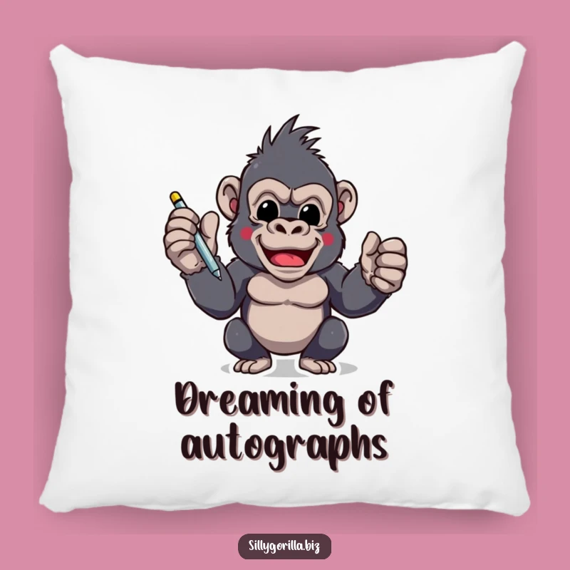 Funny Gorilla Pillow: Cozy Signing Ape Cushion for Motivated Comfort