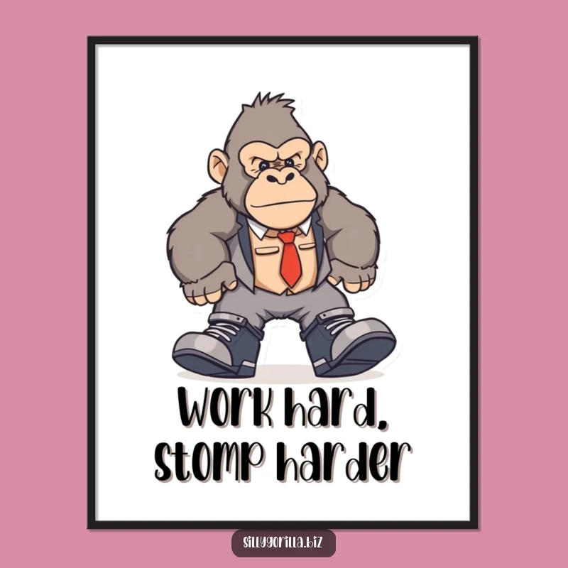 Funny Gorilla Digital Art - Oversized Office Shoes Ape Print Gift