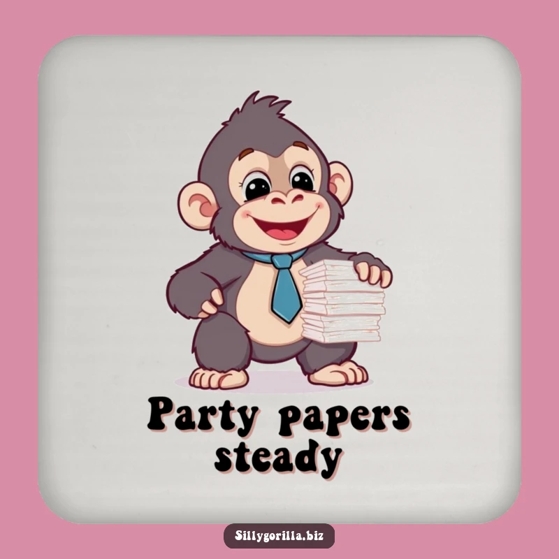 Funny Gorilla Paperwork Coaster: Office Humor, Perfect Drink Decor Gift