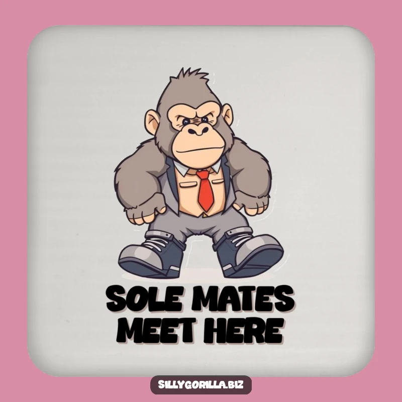 Funny Gorilla Coasters (Set of 4) - Office Shoes Ape Gift