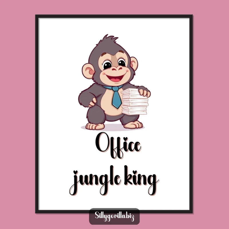 Funny Gorilla Tie Poster: Office Humor Art, Perfect Wall Decor Gift