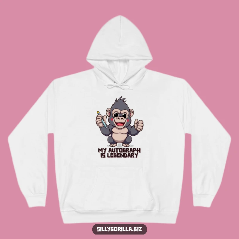 Funny Gorilla Hoodie: Cozy Signing Ape Sweatshirt for Ambitious Days