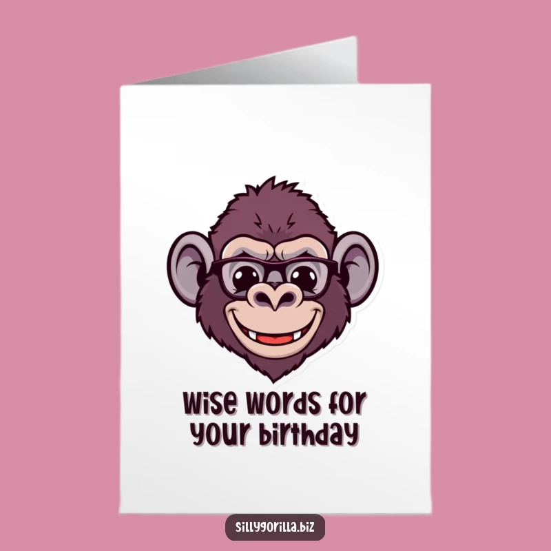 Spectacled Gorilla Birthday Card Free Printable: Funny Smarty Downloadable Gift for Grins