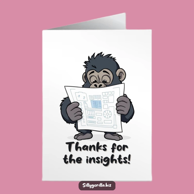 Free Printable Thank You Card: Gorilla Blueprint, Insightful Gratitude Downloadable