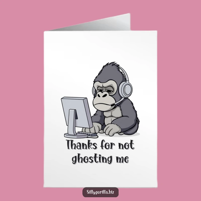 Free Printable Thank You Card: Gorilla's Tech Support Gratitude Humor