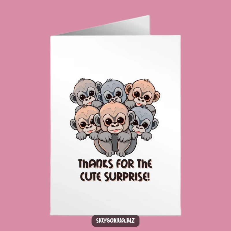 Free Printable Gorilla Thank You Card - Adorable Baby Apes Say Thanks! Print at Home