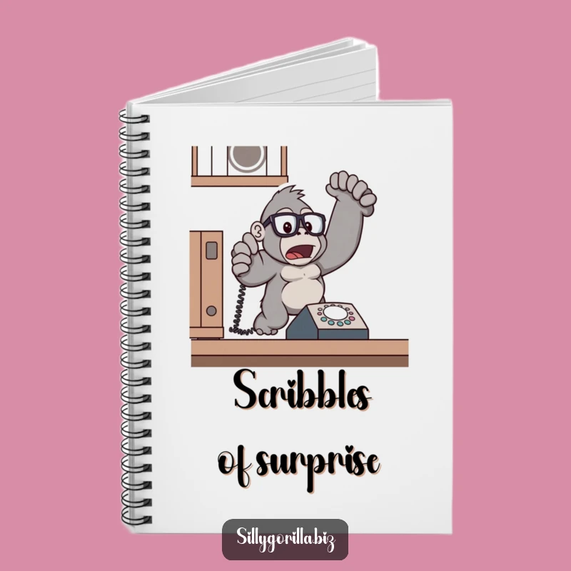 Funny Gorilla Ideas Notebook - Surprised by Phone, Hilarious Gift Journal