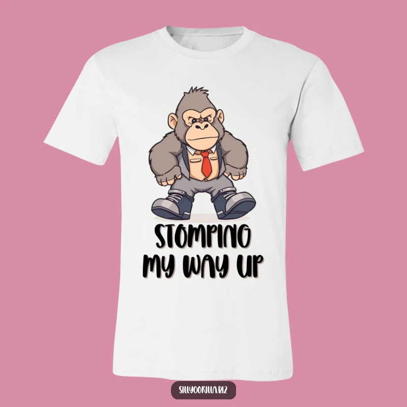 Funny Stomping Gorilla T-Shirt - Oversized Office Shoes Ape Tee Gift