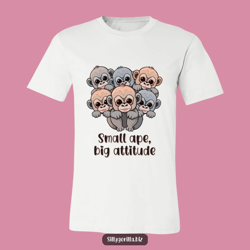 Funny Abstract Baby Gorilla T-Shirt - Playful Peeking Primate Tee Gift