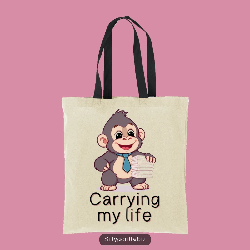 Funny Gorilla Paperwork Tote Bag: Office Humor, Perfect Practical Gift